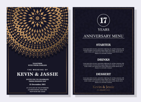 Elegant wedding concept menu templateのイラスト素材