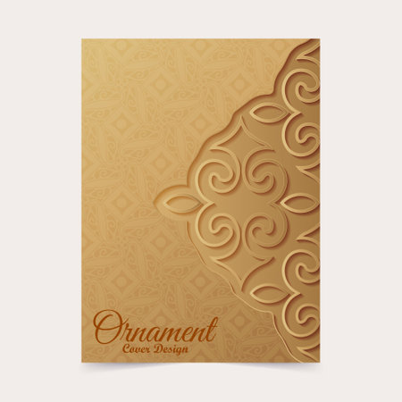 gold ornament pattern cover templateのイラスト素材