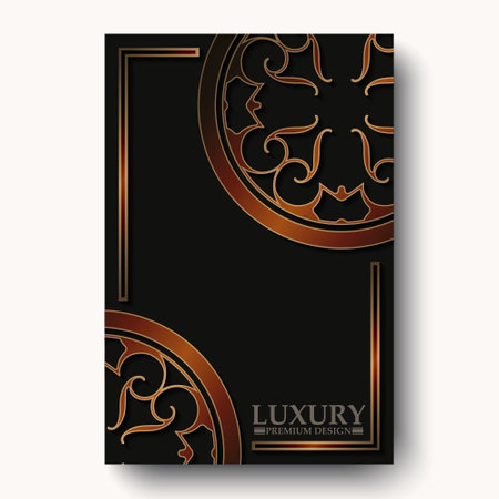Luxury gold border pattern cover templateのイラスト素材