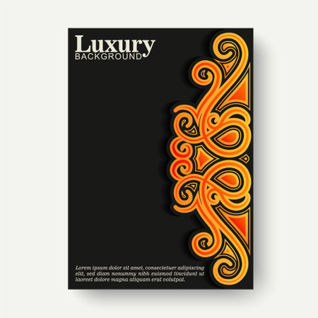 elegant black ornament cover templateのイラスト素材
