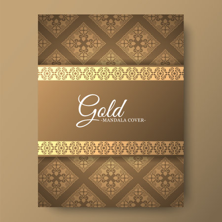 gold ornament pattern cover templateのイラスト素材