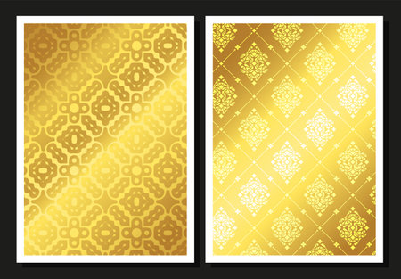 gold ornament pattern cover templateのイラスト素材