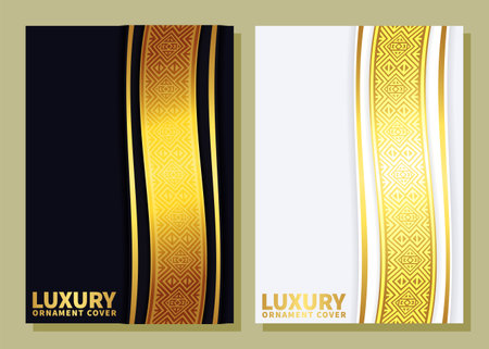 luxury ornament pattern book cover collectionのイラスト素材