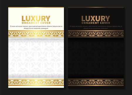 luxury ornament pattern book cover collectionのイラスト素材