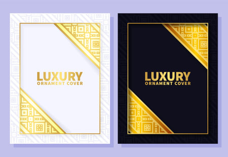 luxury ornament pattern book cover collectionのイラスト素材
