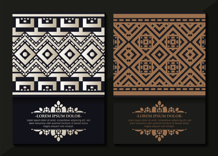 ornament pattern book cover collectionのイラスト素材