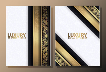 luxury pattern border cover designのイラスト素材