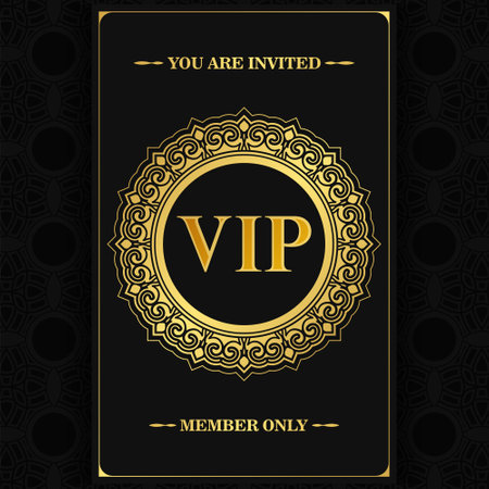 luxury dark vip card in ornament textureのイラスト素材