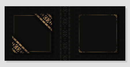 luxury dark ornament pattern classic coverのイラスト素材