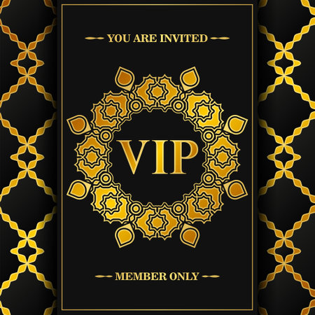 luxury dark vip card in ornament textureのイラスト素材