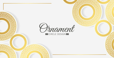 Luxury White circle border pattern backgroundのイラスト素材