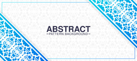 blue border ornament pattern backgroundのイラスト素材