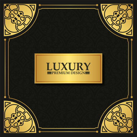 luxury and elegant golden placard flourishes frame decorationのイラスト素材