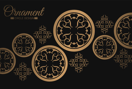 Luxury gold border pattern backgroundのイラスト素材