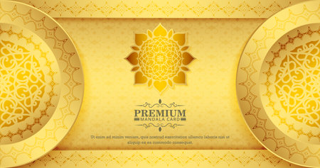luxury gold mandala pattern backgroundのイラスト素材