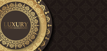 Luxury gold border pattern backgroundのイラスト素材