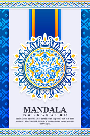 Colorful decorative mandala backgroundのイラスト素材
