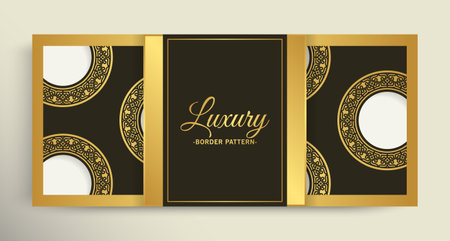 Luxury gold border pattern backgroundのイラスト素材