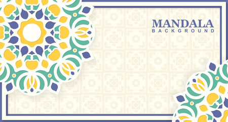 Colorful decorative mandala backgroundのイラスト素材