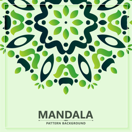 Green decorative mandala backgroundのイラスト素材