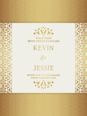 Gold invitation background style ornamental patternのイラスト素材