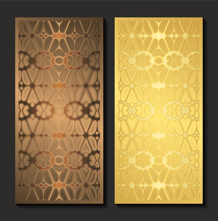 elegant gold abstract pattern vertical cardのイラスト素材