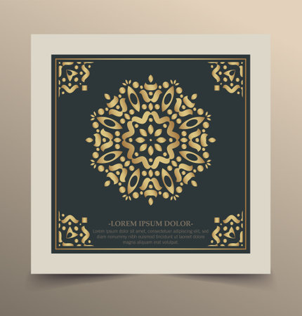 Luxury ornament greeting card vector templateのイラスト素材