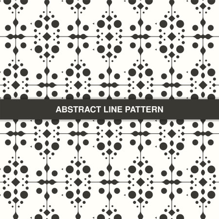 flat ornament line pattern designのイラスト素材