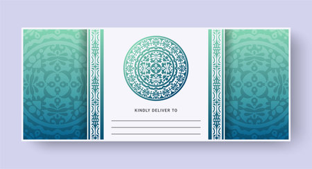Blue mandala decorative card templateのイラスト素材