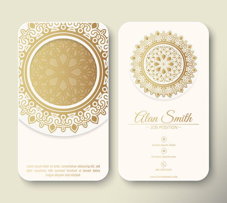 Luxury white background mandala cardのイラスト素材
