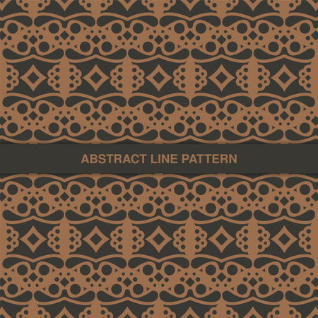flat ornament line pattern designのイラスト素材