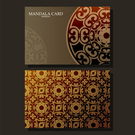 Luxury business card and vintage ornament logo vector template. Retro elegant flourishes ornamental frame design and pattern background.のイラスト素材