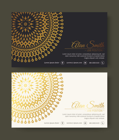 Luxury mandala decorative card in gold colorのイラスト素材