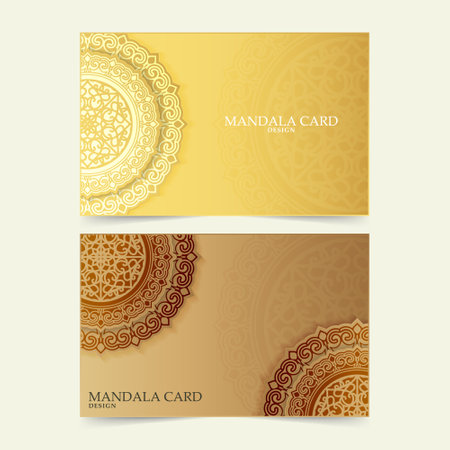 Luxury business card and vintage ornament logo vector template. Retro elegant flourishes ornamental frame design and pattern background.のイラスト素材