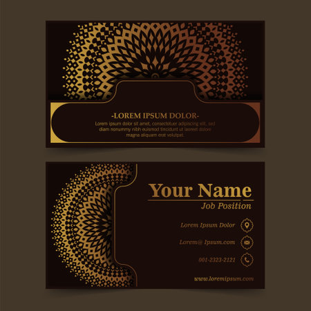 Luxury business card and vintage ornament logo vector template. Retro elegant flourishes ornamental frame design and pattern background.のイラスト素材