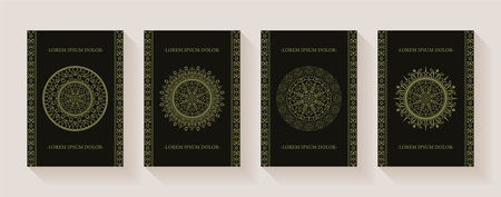 Vintage mandala greeting card with ornament pattern designのイラスト素材