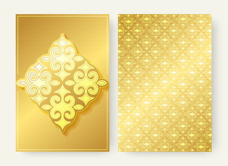 Luxury gold ornament pattern greeting cardのイラスト素材