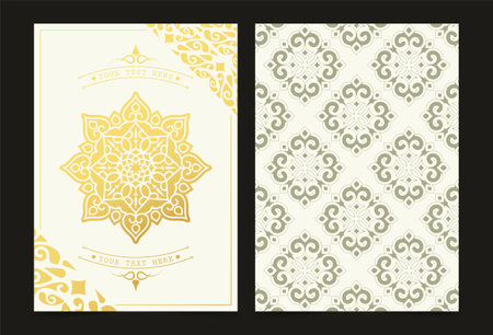 Luxury ornament greeting card vector templateのイラスト素材