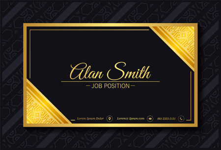 Luxury dark business card template with Ornament designのイラスト素材