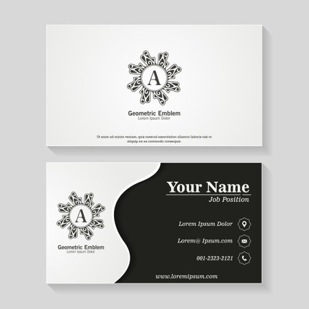 Elegant style business card template with ornament logoのイラスト素材