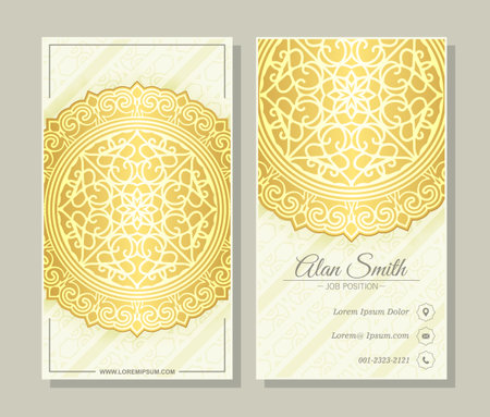 Luxury business card template with Ornaments designのイラスト素材