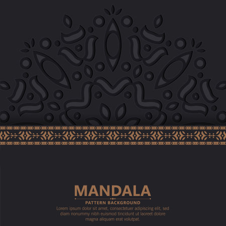 dark mandala pattern backgroundのイラスト素材