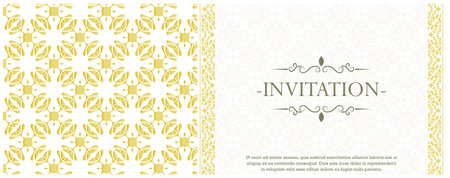 luxury White invitation background style ornamental patternのイラスト素材
