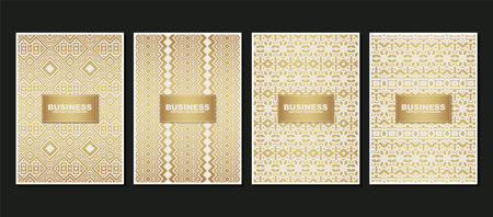 gold ornament pattern cover templateのイラスト素材