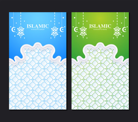 Colorful Ramadan kareem card templateのイラスト素材