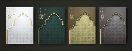 luxury ornament pattern book cover collectionのイラスト素材