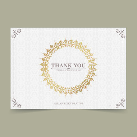 classic thank you wedding cardのイラスト素材