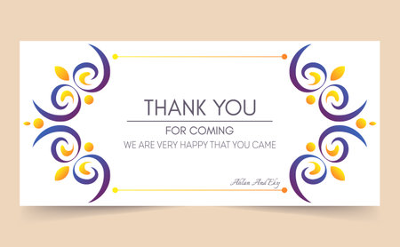 classic thank you wedding cardのイラスト素材