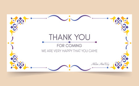 classic thank you wedding cardのイラスト素材