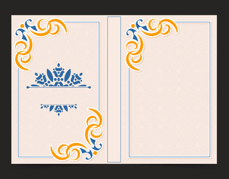 Colorful Ornamental book cover designのイラスト素材